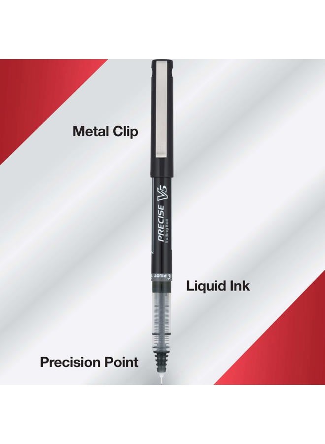 PILOT Precise V5 Stick Liquid Ink Rolling Ball Stick Pens, Extra Fine Point (0.5mm) Assorted Ink Colors, 12-Pack (31888) - Image 2