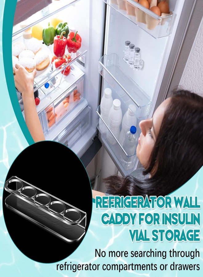 Marsui 3 Slots Vial Holder Refrigerator Wall Caddy Peptide Vial Holder Case for Fridge Acrylic Diabetic Storage Organizer Fit with U-100 Vials 24mm (0. 94 Inches) Diameter - Image 5