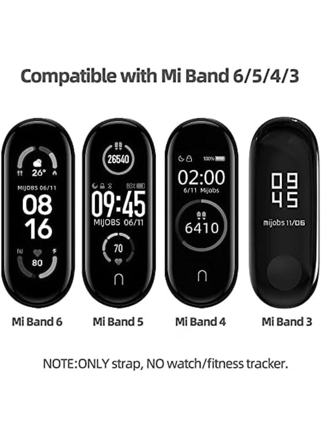 كاست ويف ل Mi Band حزام استبدال ساعة ذكية معصمه استبدال الملحقات ل Mi Band 6 5 4 3 حزام معدني سوار الفولاذ المقاوم للصدأ أسود - Image 3
