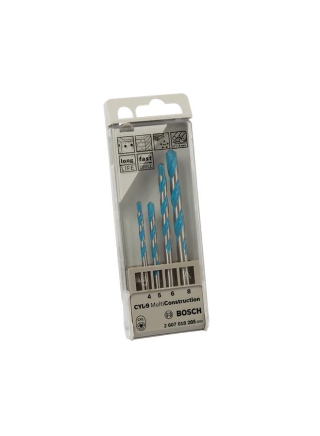BOSCH 4-Piece CYL-9 Fluted Design Multiconstruction Drill Bit Set Blue and Silver  - Image 2