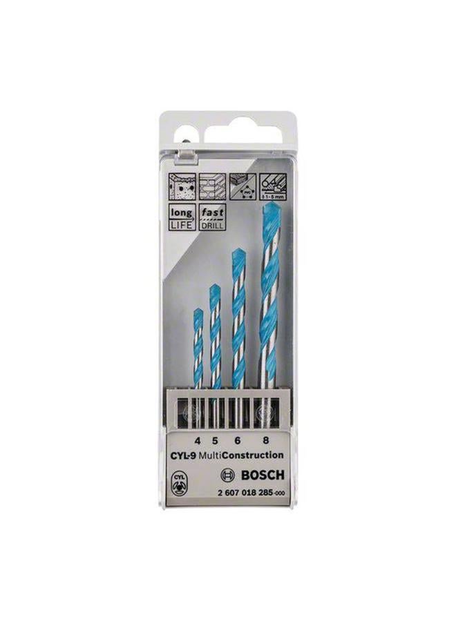 BOSCH 4-Piece CYL-9 Fluted Design Multiconstruction Drill Bit Set Blue and Silver  - Image 4