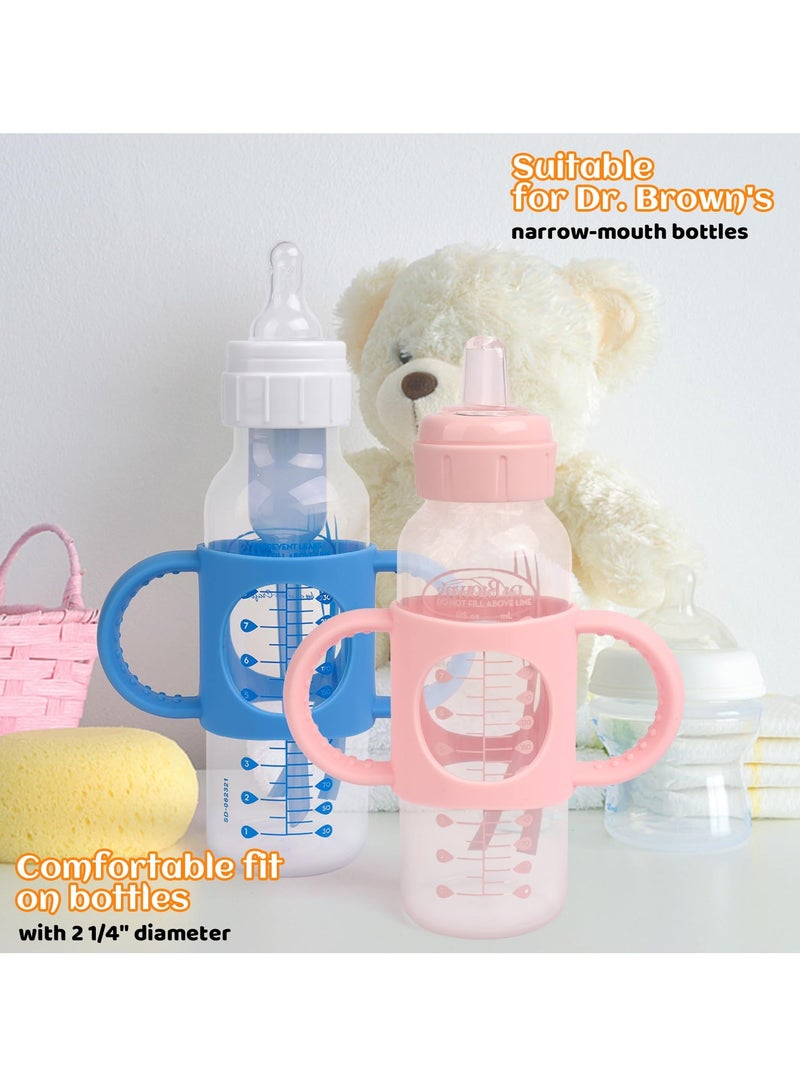 4-Pack Baby Bottle Handles: Easy-Grip Silicone Holders for Dr. Brown's Narrow Bottles - BPA-Free & Baby-Friendly - Image 3