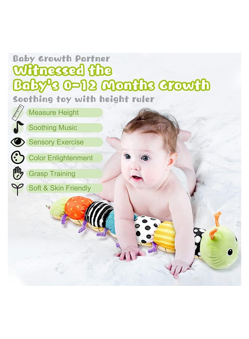 SYOSI Baby Toys Musical Caterpillar, Infant Toys Stuffed Animal Toys with Ruler Design & Ring Bell, Baby Teething Toys for Tummy Time, Baby Development Plush Toys with Rich Colors Patterns Textures - Image 5