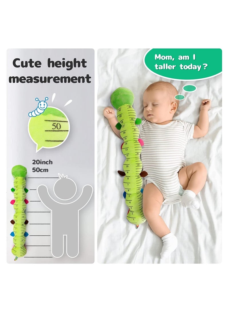 SYOSI Baby Toys Musical Caterpillar, Infant Toys Stuffed Animal Toys with Ruler Design & Ring Bell, Baby Teething Toys for Tummy Time, Baby Development Plush Toys with Rich Colors Patterns Textures - Image 3
