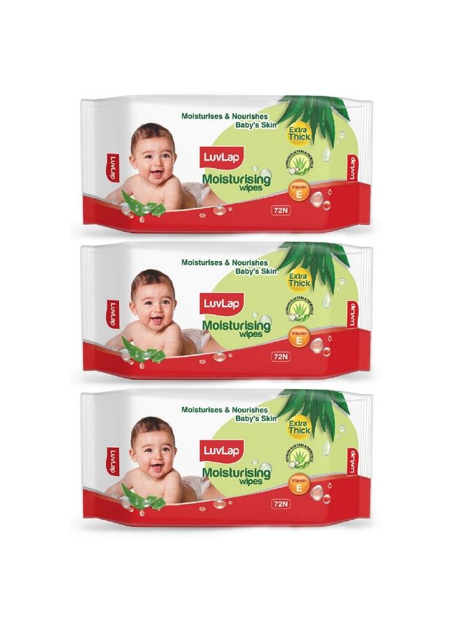 Luvlap Paraben Free Extra Thick Baby Wipes With Aloe Vera (72 Wipes Pack Pack Of 3) - Image 2