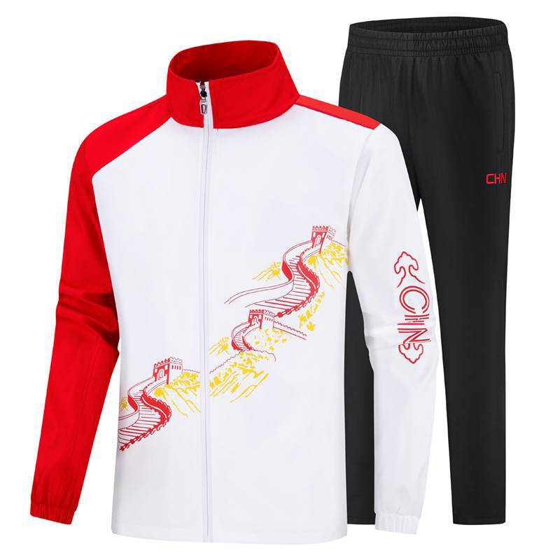 Sports Suit Men'S Youth Stand Collar Competition Training Sportswear Women'S Running Group Activity Middle School Uniform - Image 2