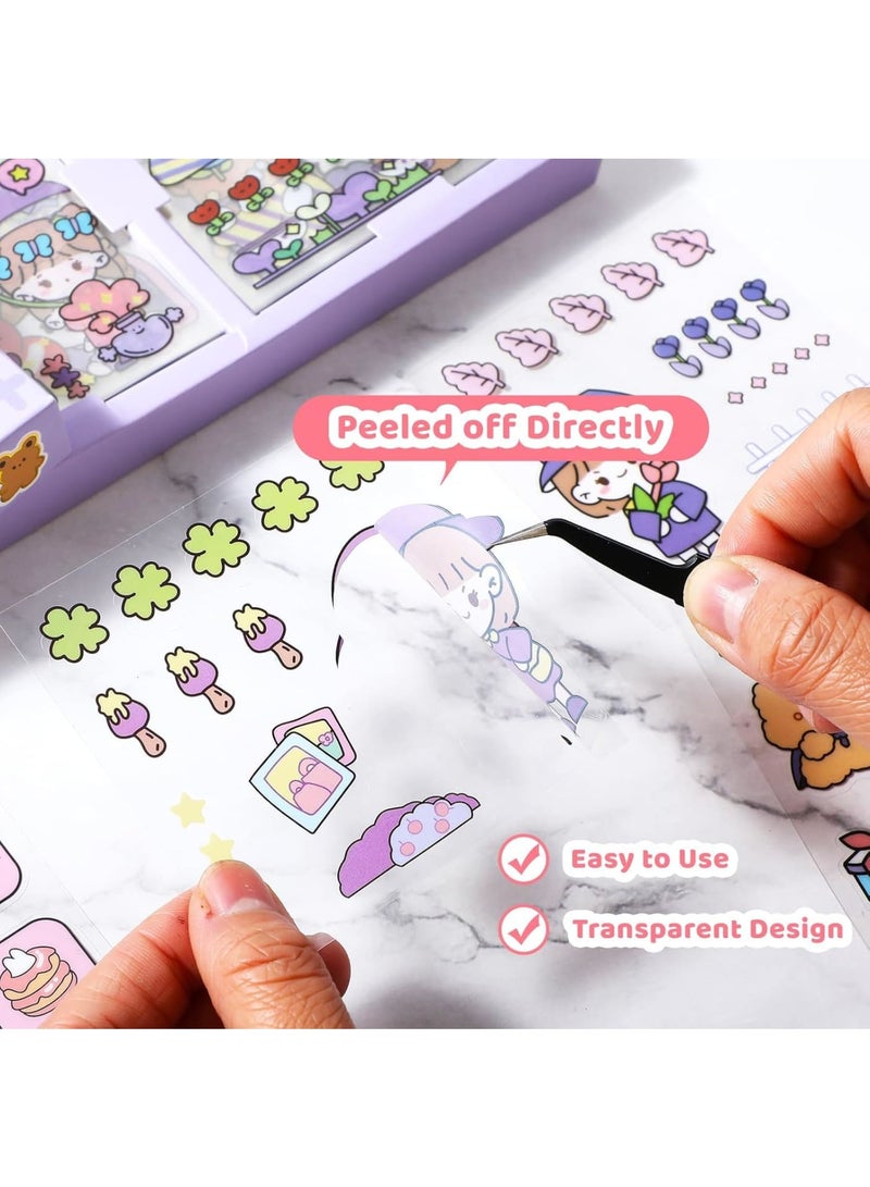 KASTWAVE Stickers Set, Magical Girl Kawaii Sticker Collection, 100 pcs Trendy ; Cute Waterproof Decals for Laptops, Water Bottles, Scrapbooks, Ideal for Crafts, Journaling ; Gifts for Kids - Image 2