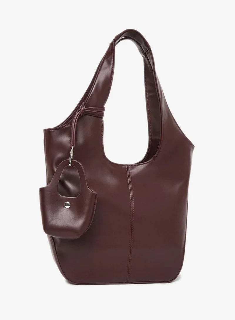 Styli Styli Brown Hobo Shoulder Bag with Charm