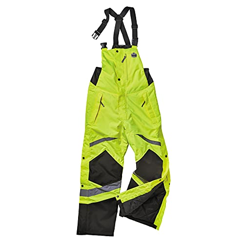 Ergodyne Insulated Thermal Bib Overalls, High Visibility, Weather-Resistant, 2XL, Ergodyne GloWear 8928, Lime - Image 1