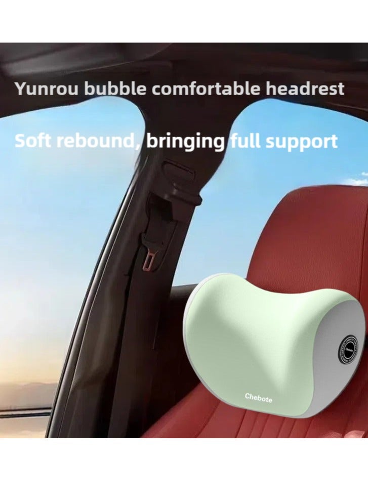 Car Headrest for Driver Neck Support, Long Time Posture Relief Memory Foam Pillow, Green+Grey Dual-Tone - Image 2