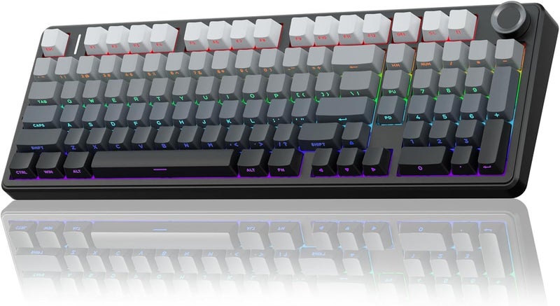AULA F99 Pro Mechanical Gaming Keyboard, 3-Mode Wireless Mechanical Keyboard with Button, Five Layer Padding Structure, Side Engraved, RGB, QWERTY, Hot-swap Custom Keyboard - Image 1