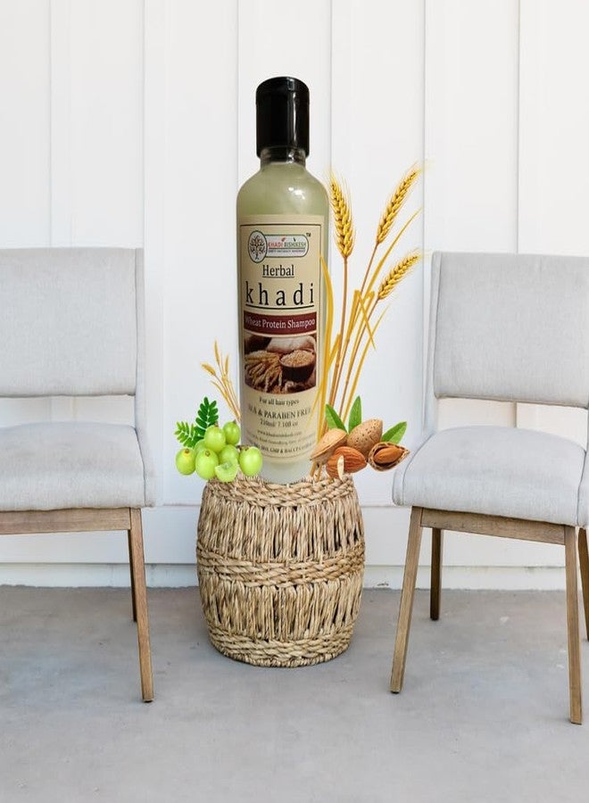 KHADI RISHIKESH Herbal Wheat Protein Shampoo for Hair Growth, Moisture, Prevents Breakage - Natural Hairs Cleanser for Repairing Damaged Hair Suitable for All Types - SLS and Paraben Free - 210ml - Image 3