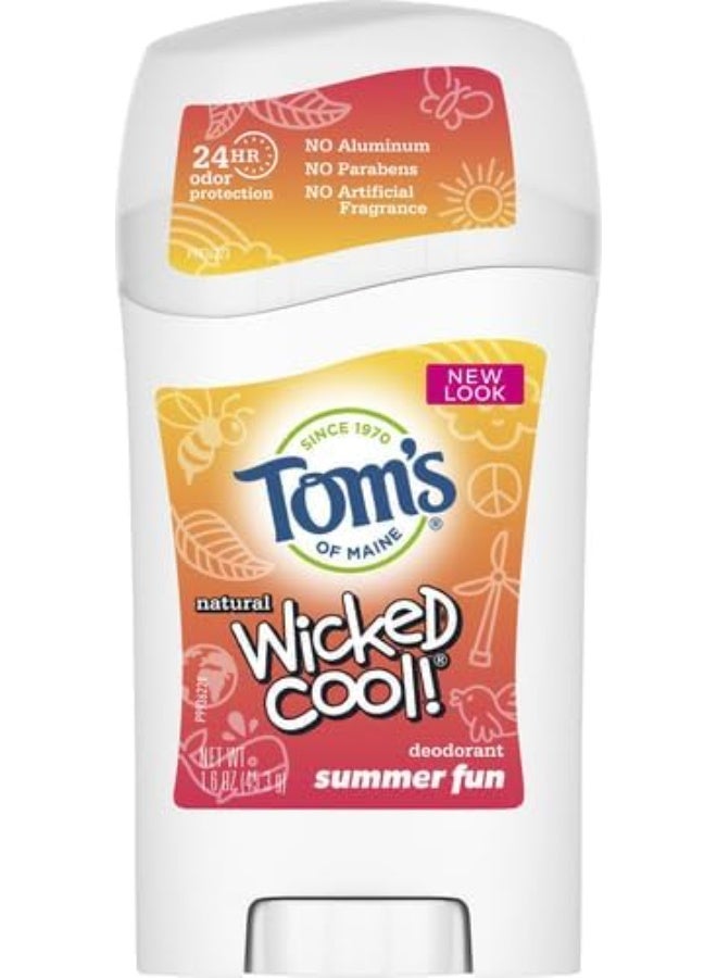 Tom's of Maine مزيل العرق الطبيعي الخالي من الألمنيوم من تومز أوف مين للأطفال، ويكيد كول!، مرح الصيف، 1.6 أونصة. - Image 4