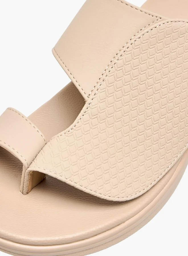 Al Waha BEIGE Men Toe Loop Detail Arabic Sandals Ramadan Collections for Men | Best Price UAE