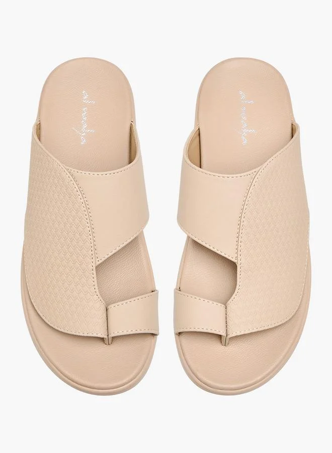 Al Waha BEIGE Men Toe Loop Detail Arabic Sandals Ramadan Collections for Men | Best Price UAE