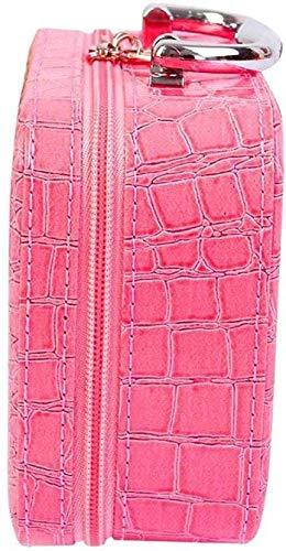 SEASPIRIT Latest Stylish Makeup Box for Women Cosmetic Storage Boxes Jewellery Organizer Toiletry Bag with Compact Magnifying Mirror for Travel Light Pink - Image 3