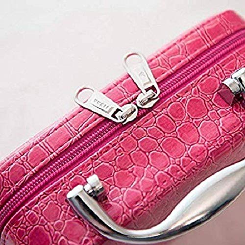 SEASPIRIT Latest Stylish Makeup Box for Women Cosmetic Storage Boxes Jewellery Organizer Toiletry Bag with Compact Magnifying Mirror for Travel Light Pink - Image 4