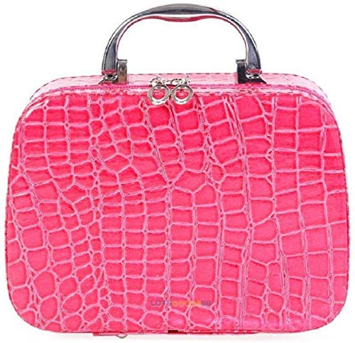 SEASPIRIT Latest Stylish Makeup Box for Women Cosmetic Storage Boxes Jewellery Organizer Toiletry Bag with Compact Magnifying Mirror for Travel Light Pink - Image 1