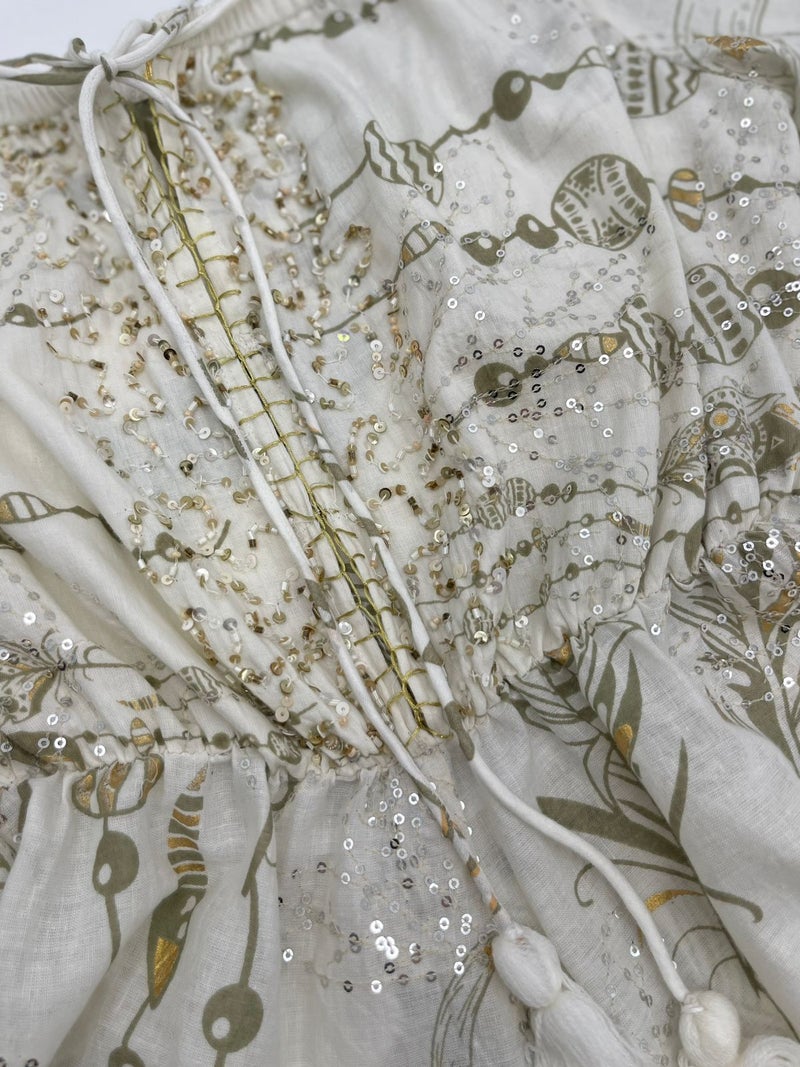 Antica Sartoria White & Gold Playsuit - Image 2