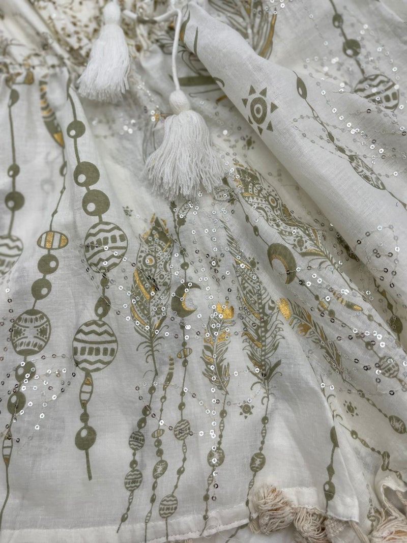 Antica Sartoria White & Gold Playsuit - Image 3