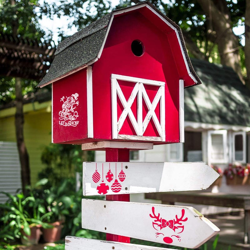 Fun Gift 24Pack Christmas Stencils Templates, 6inch Reusable Plastic Craft Drawing Painting Template, Xmas Stencils for Greeting Cards, Albums,Scrapbook, Notebook, Journal, Wall Art Wood, Face Cookie Decor - Image 3