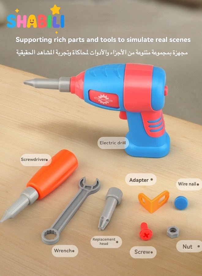 شبيلي ٣٥١ قطعة صندوق أدوات恐لون للأطفال مع مثقاب كهربائي، مجموعة لعب تجميع وتفكيك، مناسبة من عمر ٦ سنوات فما فوق، لعبة تعليمية STEM، هدية مثالية للعيد أو عيد الميلاد - Image 5