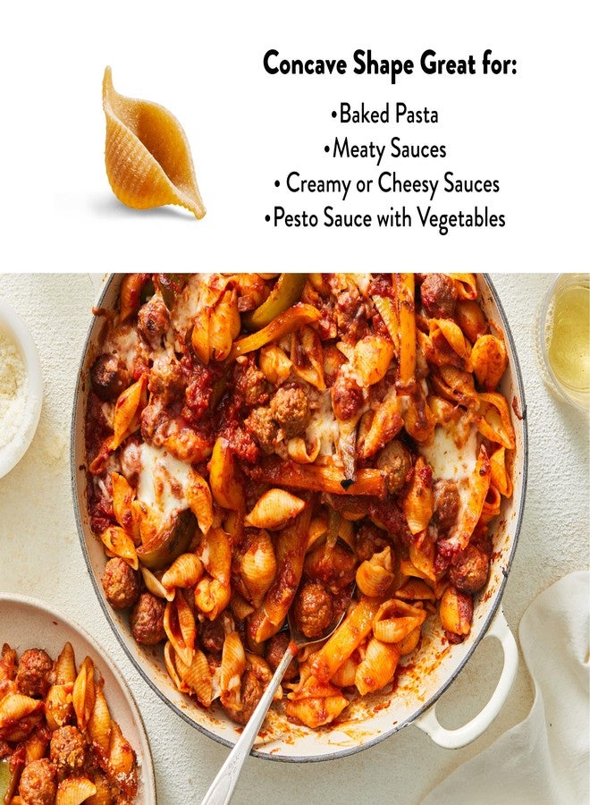 DeLallo Whole Wheat Pasta Shells, 1 Pound Bag, 7 Pack, Made with 100% Organic Whole Wheat Flour, High Protein, Made in Italy - Image 3