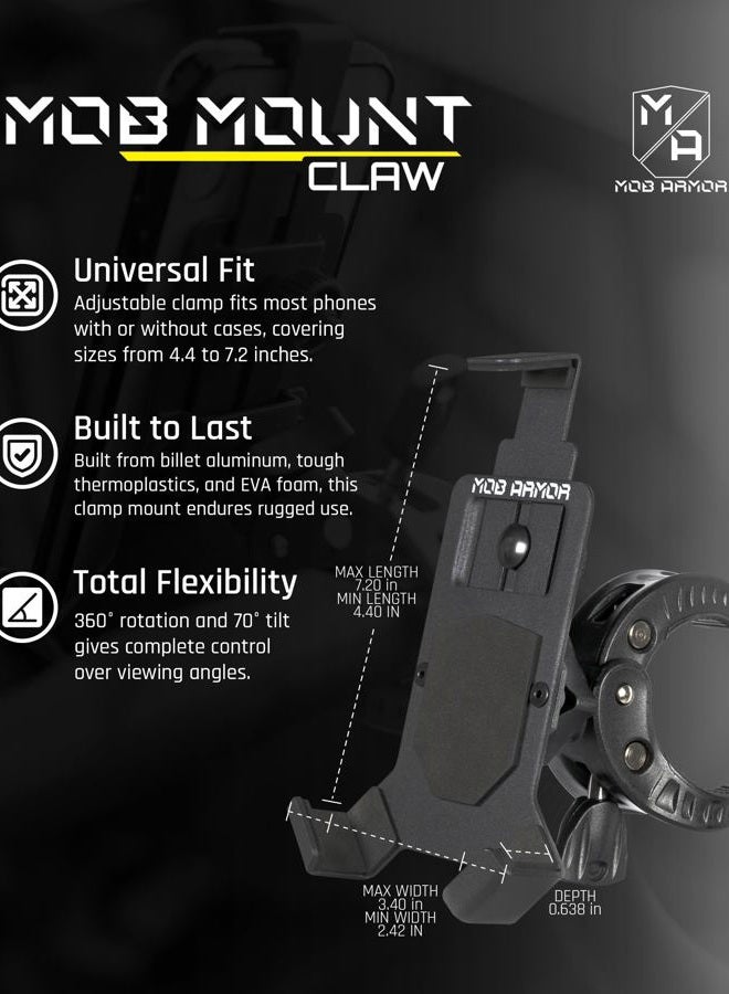MOB ARMOR Mob Mount Switch Claw Large Black 2.0 - Phone Cradle Motorcycle, Atv, Truck 227G Black - Image 3