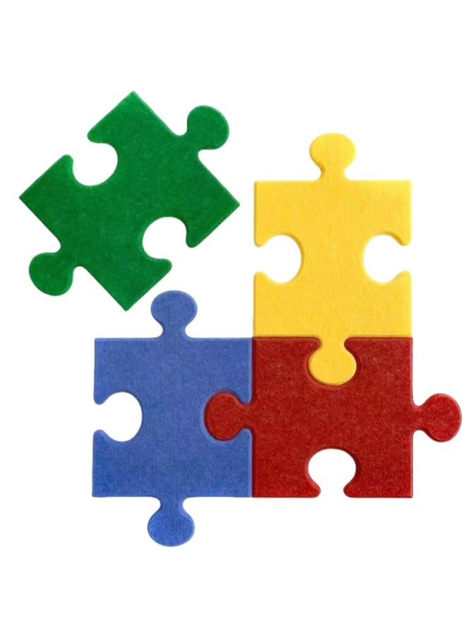 15 pieces of dopamine colored felt three-dimensional DIY puzzle wall stickers, photo background wall, can also be used as small light object storage, can also be used as a floor mat. - Image 2