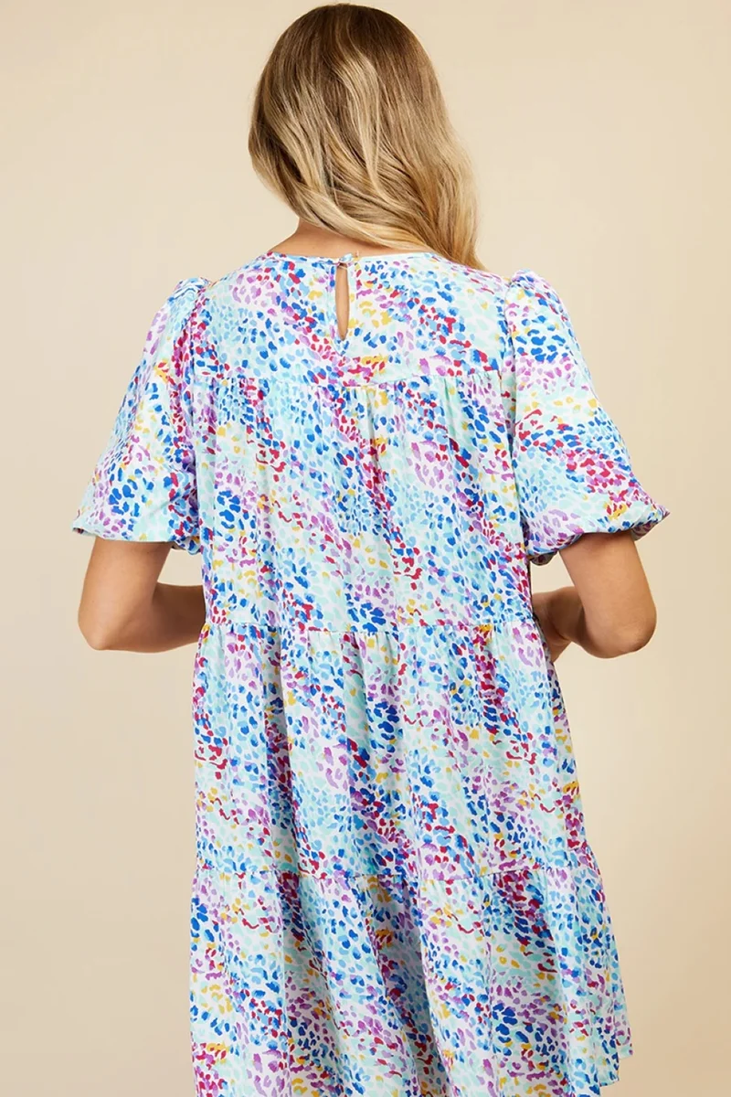 Little Mistress Animal Print Mini Smock Dress