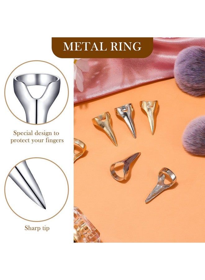 جيديف 6 قطع من حلقات تقسيم الشعر المعدنية - أدوات شعر كلاسيكية للنساء، كوسبلاي الهالوين، وصلات الشعر، للاستخدام في الصالونات (فضي، ذهبي) - Image 3