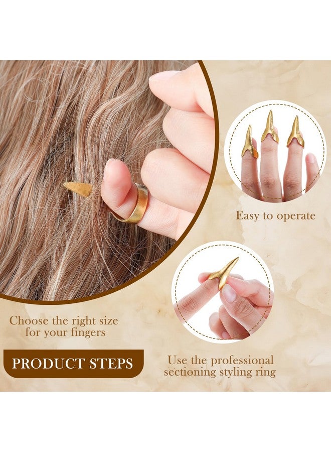 جيديف 6 قطع من حلقات تقسيم الشعر المعدنية - أدوات شعر كلاسيكية للنساء، كوسبلاي الهالوين، وصلات الشعر، للاستخدام في الصالونات (فضي، ذهبي) - Image 4