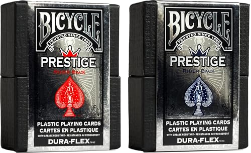 Bicycle Prestige Waterproof Plastic Playing Cards, Red and Blue 2 Pack - Image 1