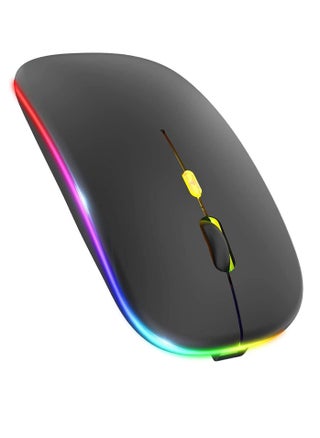 LED Wireless Mouse, Rechargeable Slim Silent Mouse 2.4G Portable Mobile Optical Office with USB & Type-c Receiver, 3 Adjustable DPI for Notebook, PC, Laptop, Computer, Desktop (Black) - pzsku/Z801E294F66149A9DD1C2Z/45/_/1679979723/8947dc21-54ea-4a36-a7fc-f96f56b68ca8
