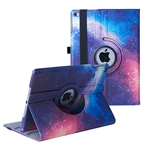 LXS New Case for iPad 9.7 inch 2018 2017/ iPad Air 2 Case - 360 Degree Rotating Stand Protective Cover Smart Case with Auto Sleep/Wake for Apple iPad 5th/6th Generation (Galaxy) - Image 1