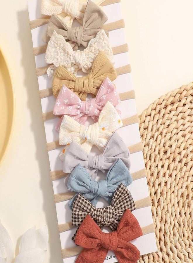 BendJoy® 3-Pack Headbands for Baby Girl, Soft Stretch Gentle Fit Headbands with Cute Bows | Newborn to 12 Months | Seamless & Lightweight | Photo Prop | Gift Set - Image 5