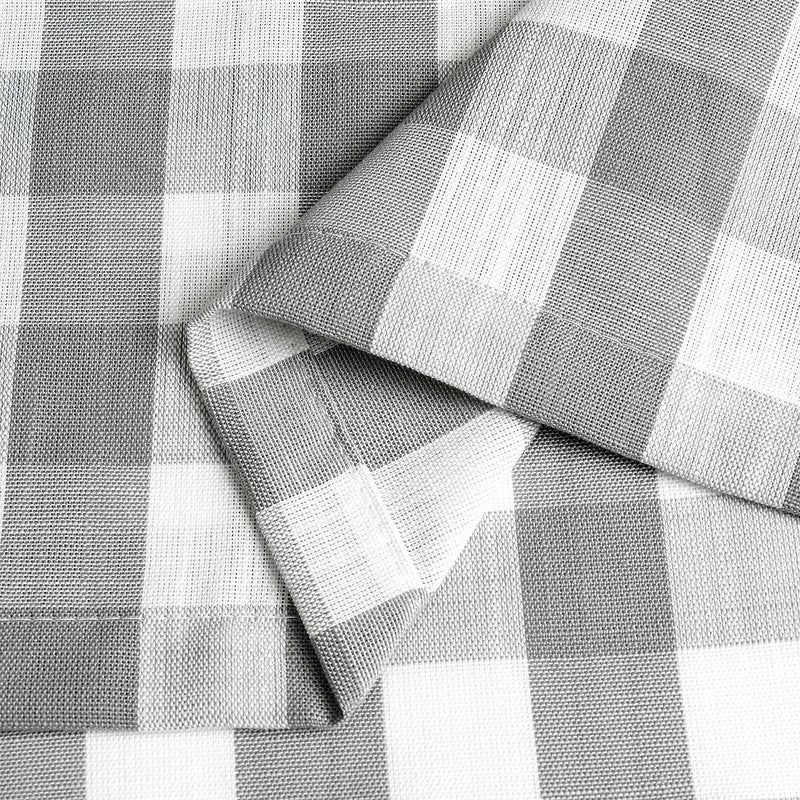 Bapawfish Buffalo Plaid Cafe Curtains 36 Inches Long  Gray And White Buffalo Check Kitchen Tier Curtains  Gingham Rod Pocket Short Tier Curtain For Kitchen Bathroom Window  28""X36""  Silver/Grey  Set Of 2 - Image 5