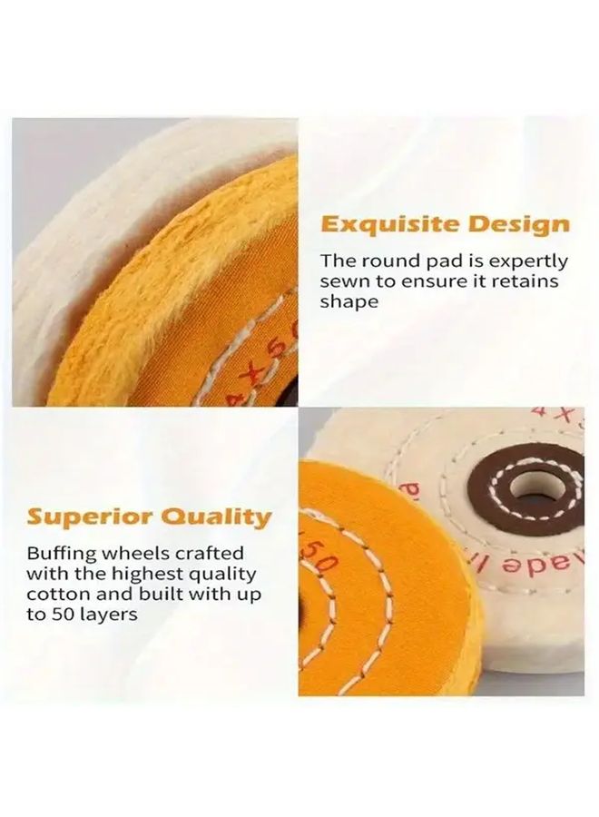 3 Inch Spiral Stitched Gauze Polishing Wheel With 1 2 Inch Shaft Hole For Bench Grinder - Image 5