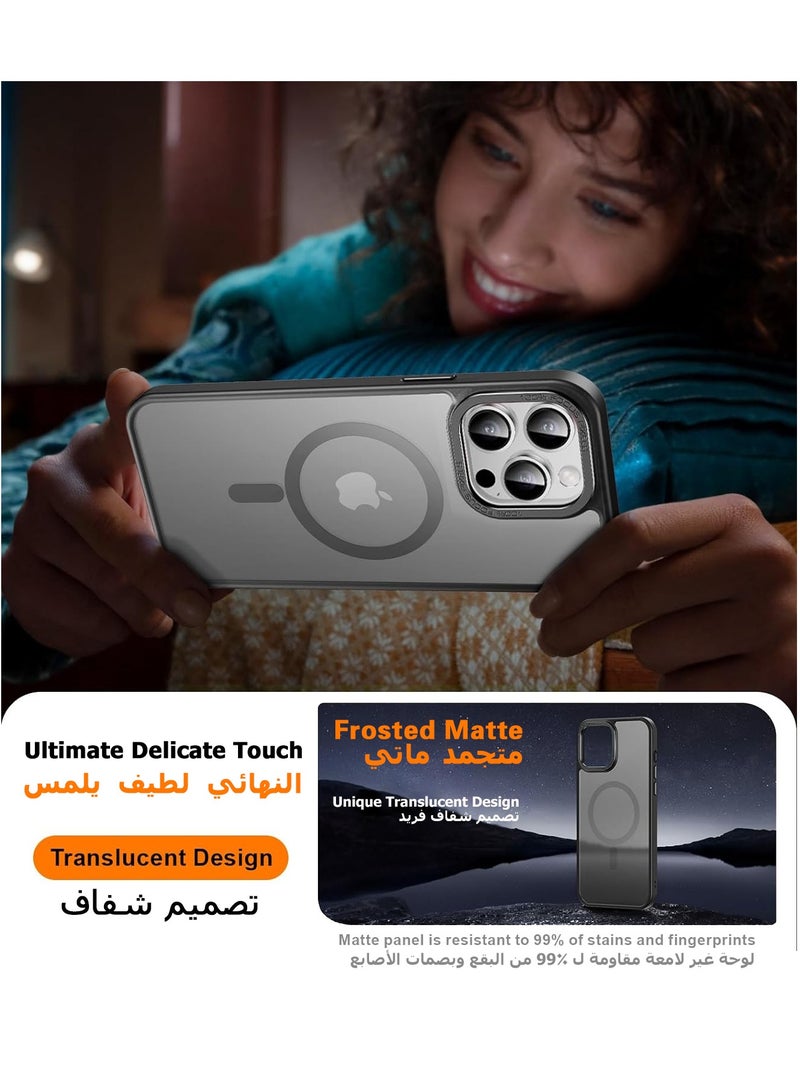 Eligo iPhone 11 Pro Max Magnetic MagSafe Case Slim Shockproof Phone Cover with Translucent Matte Back Strong Magnet Protective Shell for Apple 11 Pro Max 2019 Black Everyday Use - Image 5