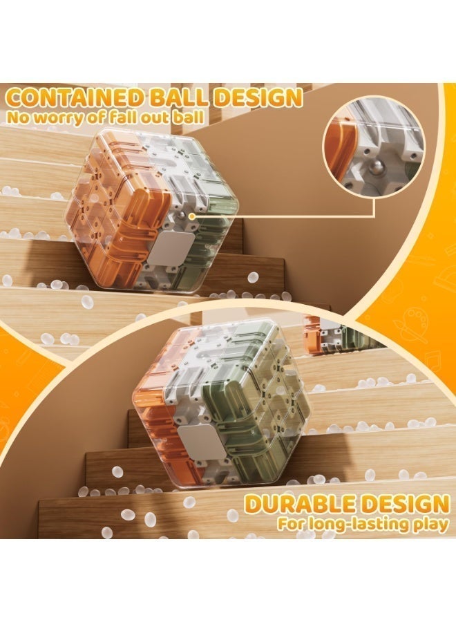 مكعب متاهة كرة متدحرجة ثلاثي الأبعاد، لعبة ألغاز مطابقة الألوان 3×3 للأطفال والكبار - Image 3