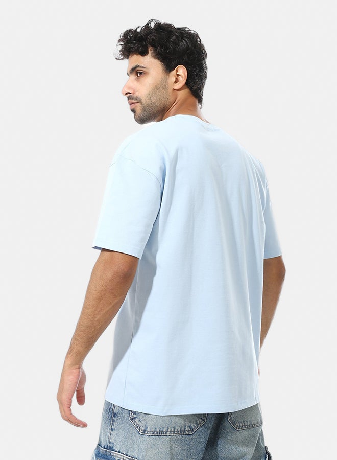 Andora Short Sleeves Oversized Printed T-Shirt_Light Blue - Image 3