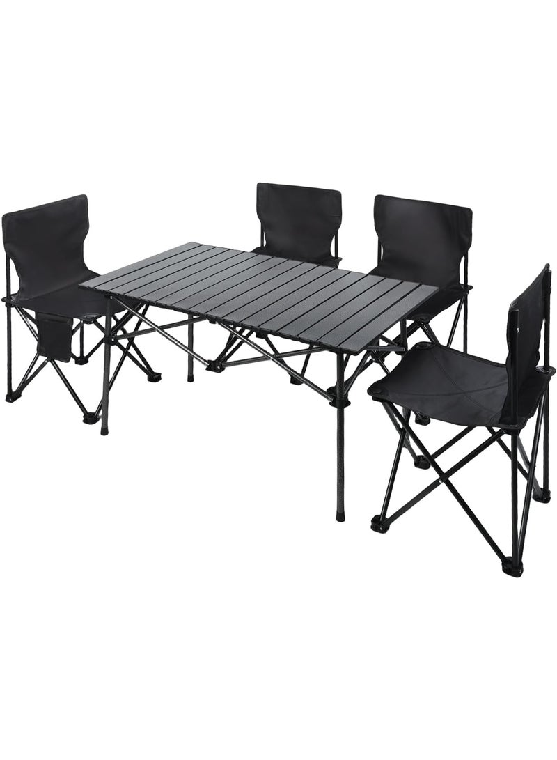 DubaiGallery Out Folding Table and Chairs Set,Portable Out Picnic Table and Chairs,Folding Table and Chairs Patio Furniture Sets,for Garden and Balcony,Hiking, and Travel - Image 4