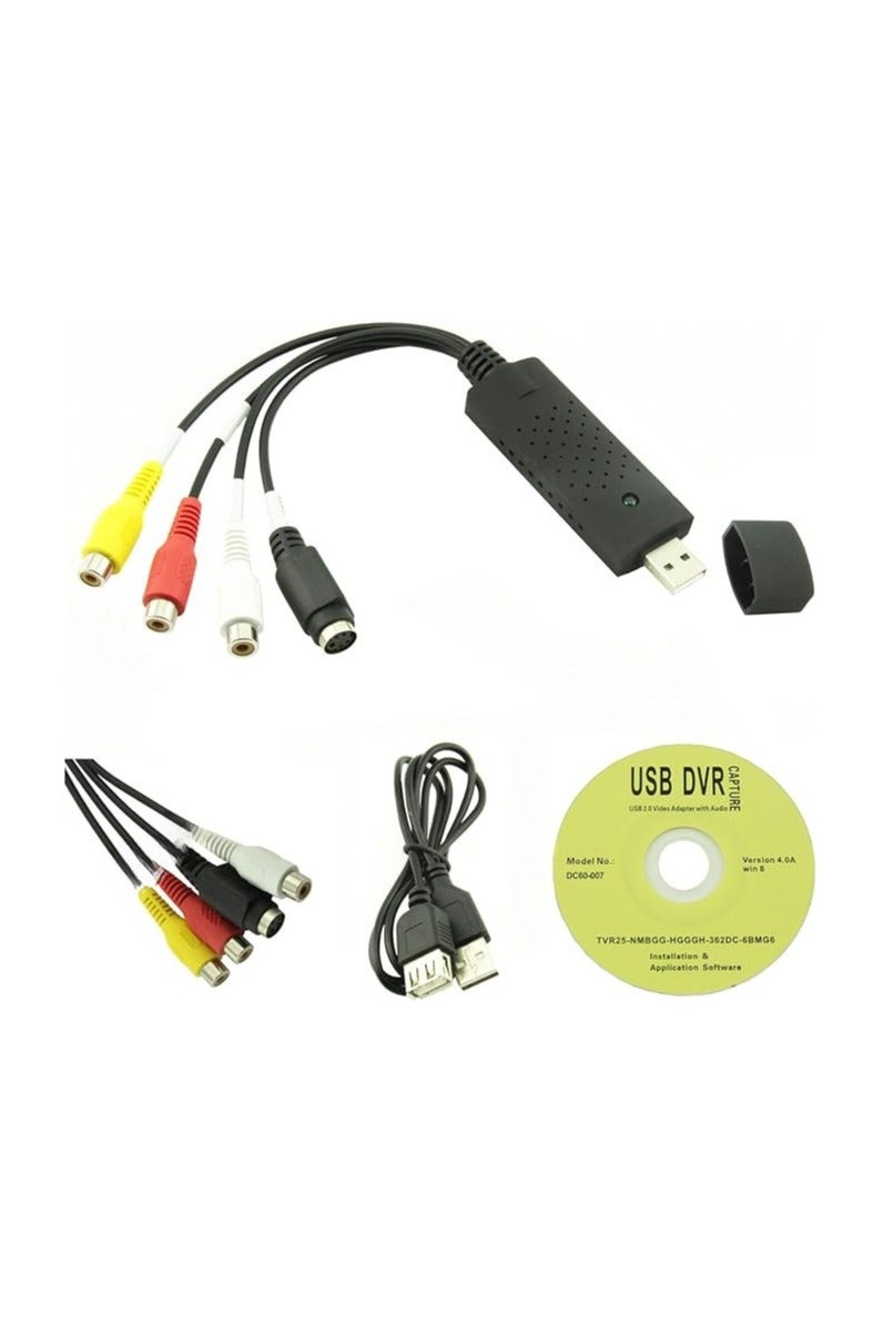 USB Video Capture Adapter – VHS to Digital Converter with Audio and Video Input - Image 1