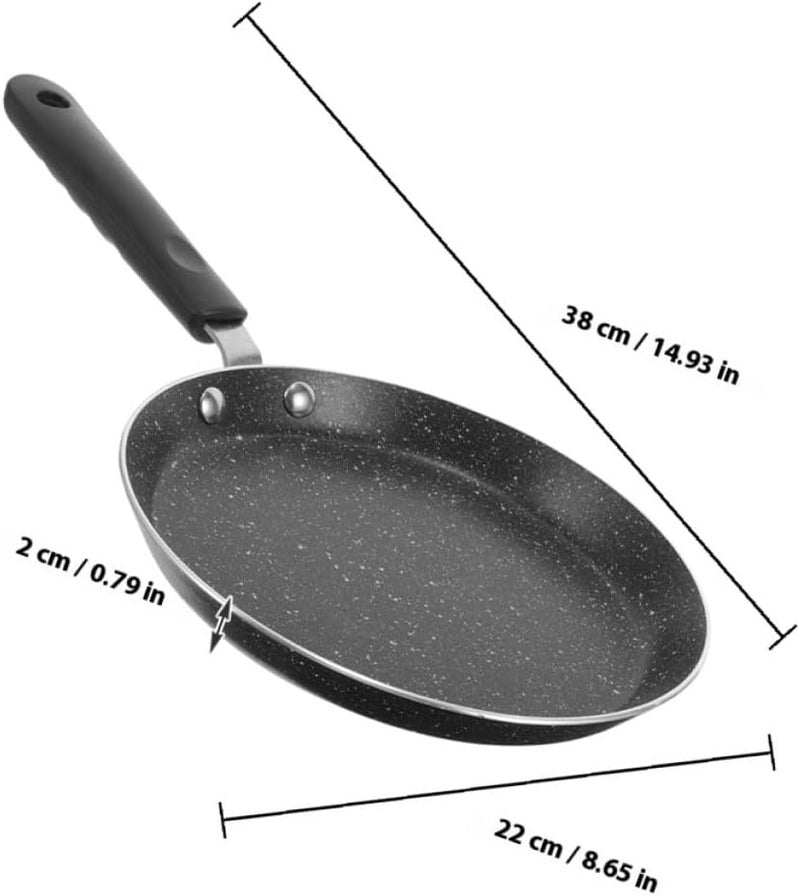 LABRIMP Nonstick Egg Frying Pan and Small Cooking Skillet 22cm Black with Composite Base for Induction and Gas Stovetops Home Kitchen Breakfast Cookware - Image 2