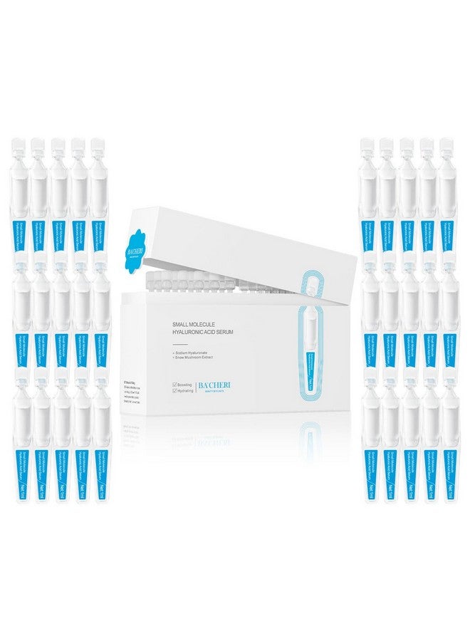 BACHERI Small Molecule Hyaluronic Acid Serum Ampoules for Face, with Sodium Hyaluronate - Moisturizing & Plumping Formula for Youthful Skin - Targets Dryness & Fine Lines - 30 Pcs/Box - Image 1