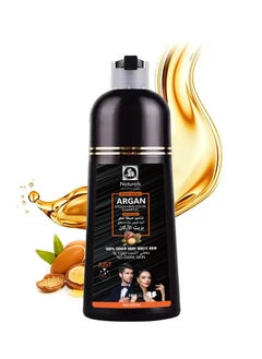 NATURALS Natural black hair dye shampoo with argan oil from Natural Sepi, 400 ml, two pise  - Image 2