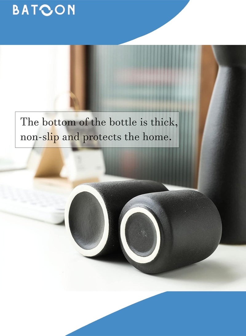 باتون مجموعة من 3 مزهريات سيراميك صغيرة للديكور، ديكور منزلي عصري، مزهريات للديكور، مزهرية عشب البامباس، مزهريات زهور مجففة، غرفة المعيشة، رف طاولة، قطع مركزية للديكور - Image 5