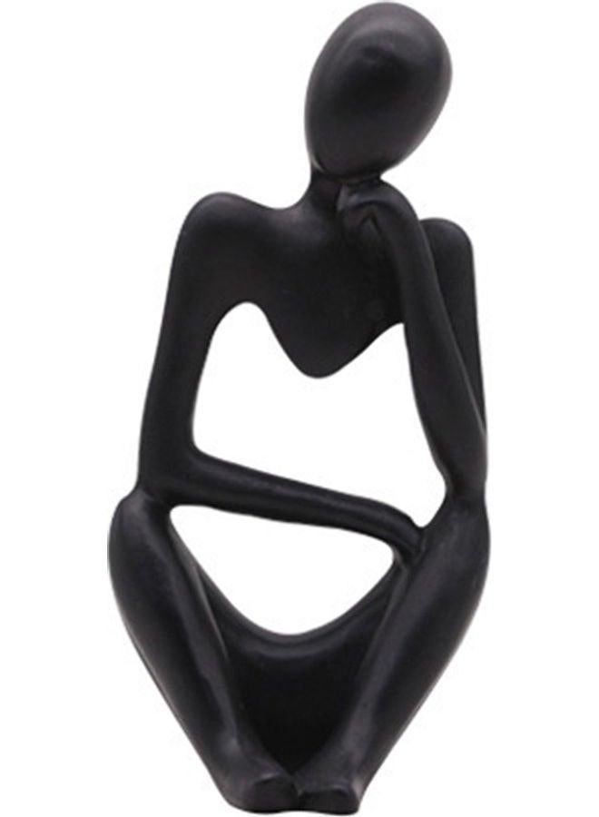 Abstract Handmade Resin Modern Hollow Thinker Sculpture Black