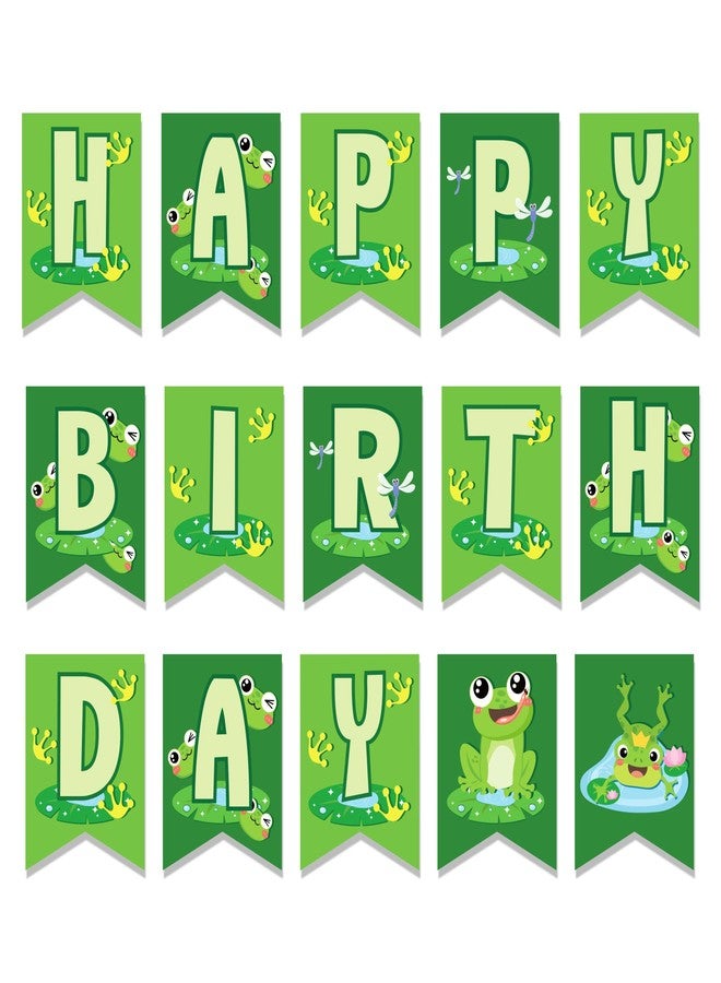 بهناصير لافتات عيد ميلاد الضفادع، لافتة عيد ميلاد سعيد على شكل ضفدع، لافتة حفلة الضفادع، زينة عيد ميلاد بطابع الضفادع لحفلات استقبال المولود الجديد باللون الأخضر - Image 3