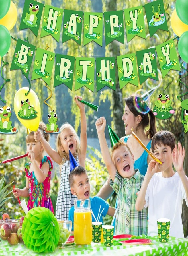 بهناصير لافتات عيد ميلاد الضفادع، لافتة عيد ميلاد سعيد على شكل ضفدع، لافتة حفلة الضفادع، زينة عيد ميلاد بطابع الضفادع لحفلات استقبال المولود الجديد باللون الأخضر - Image 5